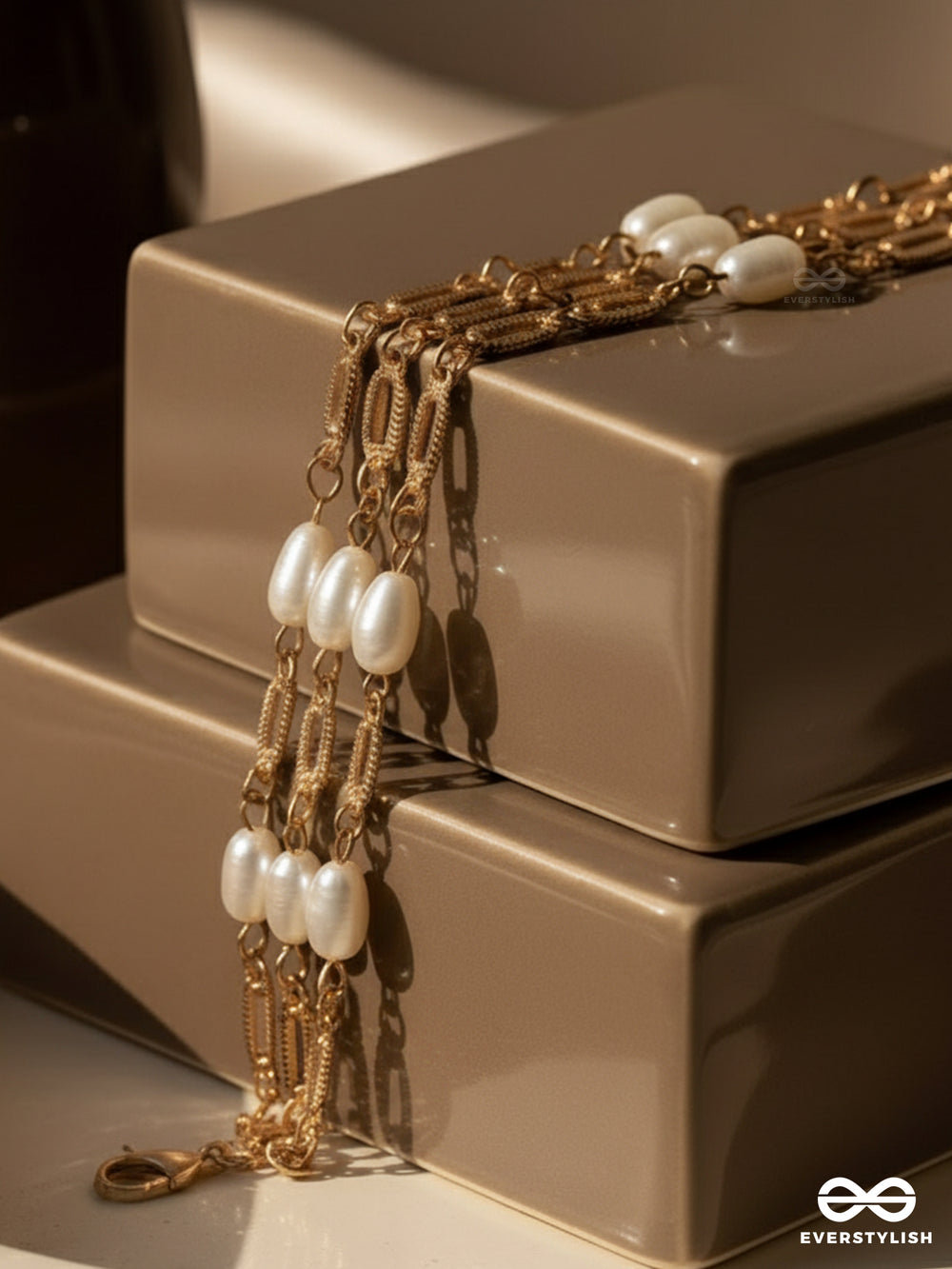 Ropes Of Pearls- Golden Layered Pearls Bracelet