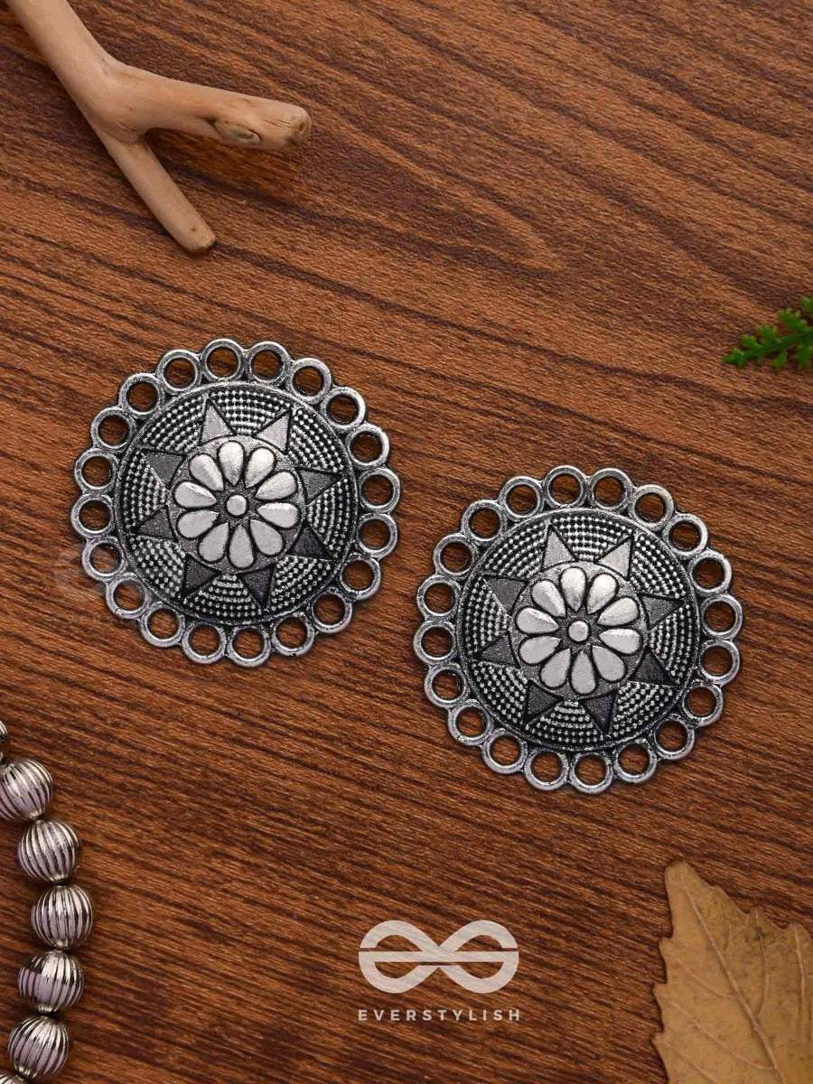 The Sterling Sun- Oxidized Stud Earrings