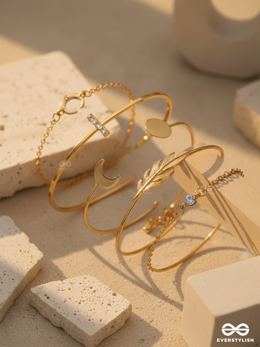 The High Five- Set Of 5 Golden Bracelets