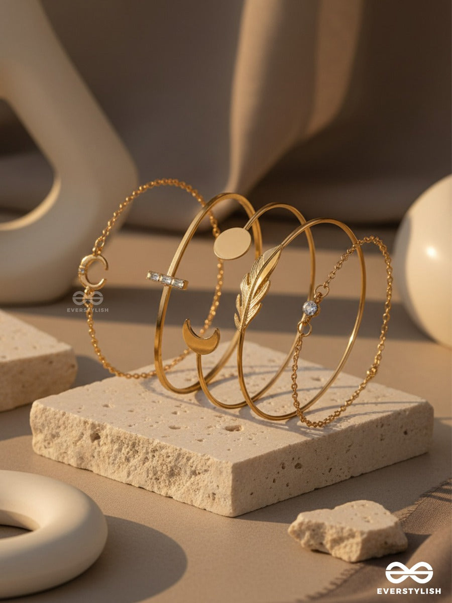 The High Five- Set Of 5 Golden Bracelets
