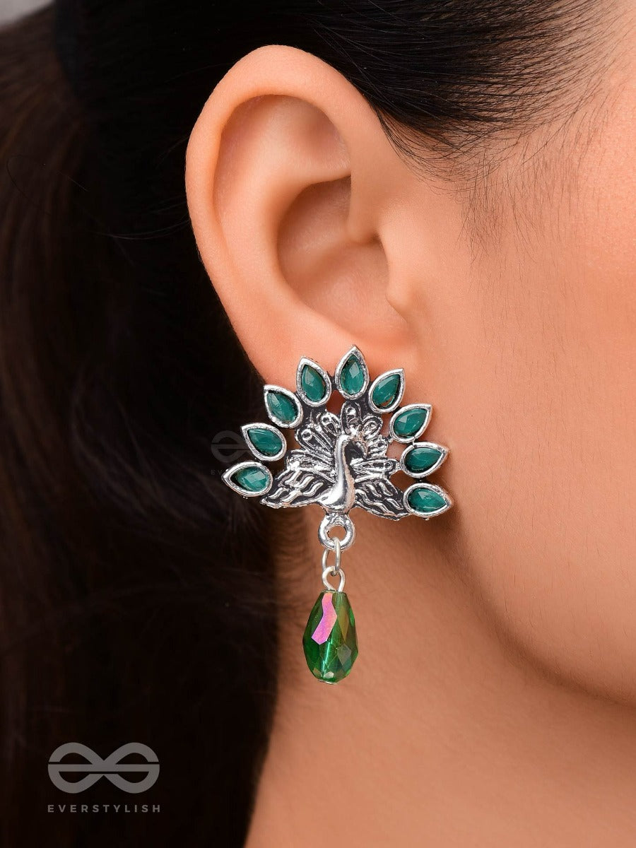 Wings Of Fire- Tiny Trinket Earrings (Emerald Green)