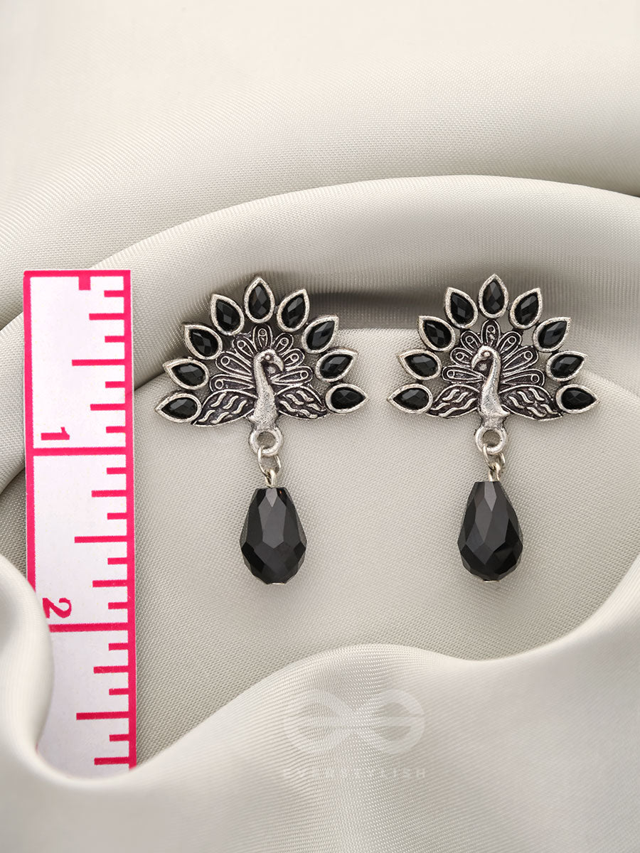 Wings Of Fire- Tiny Trinket Earrings (Jade Black)