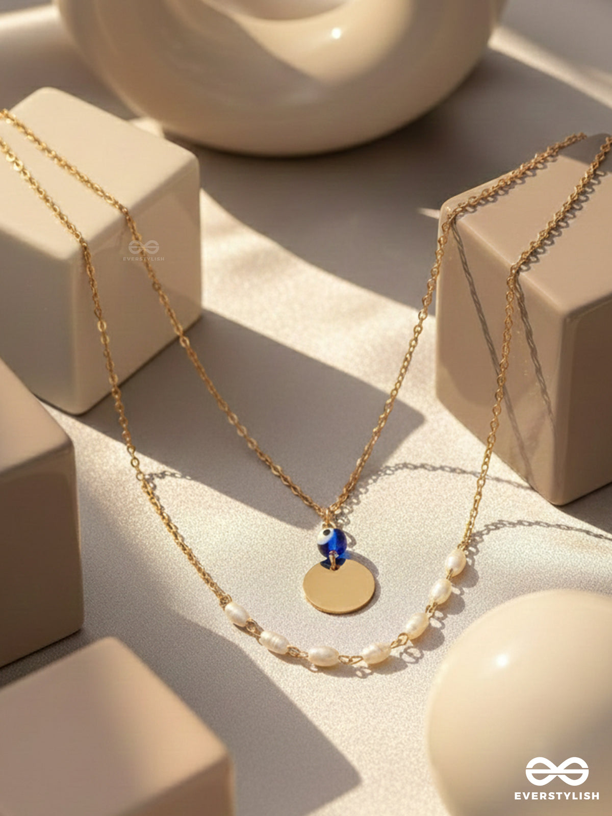 Sun N Sea- Golden Layered Necklace With Anti-Tarnish Coating
