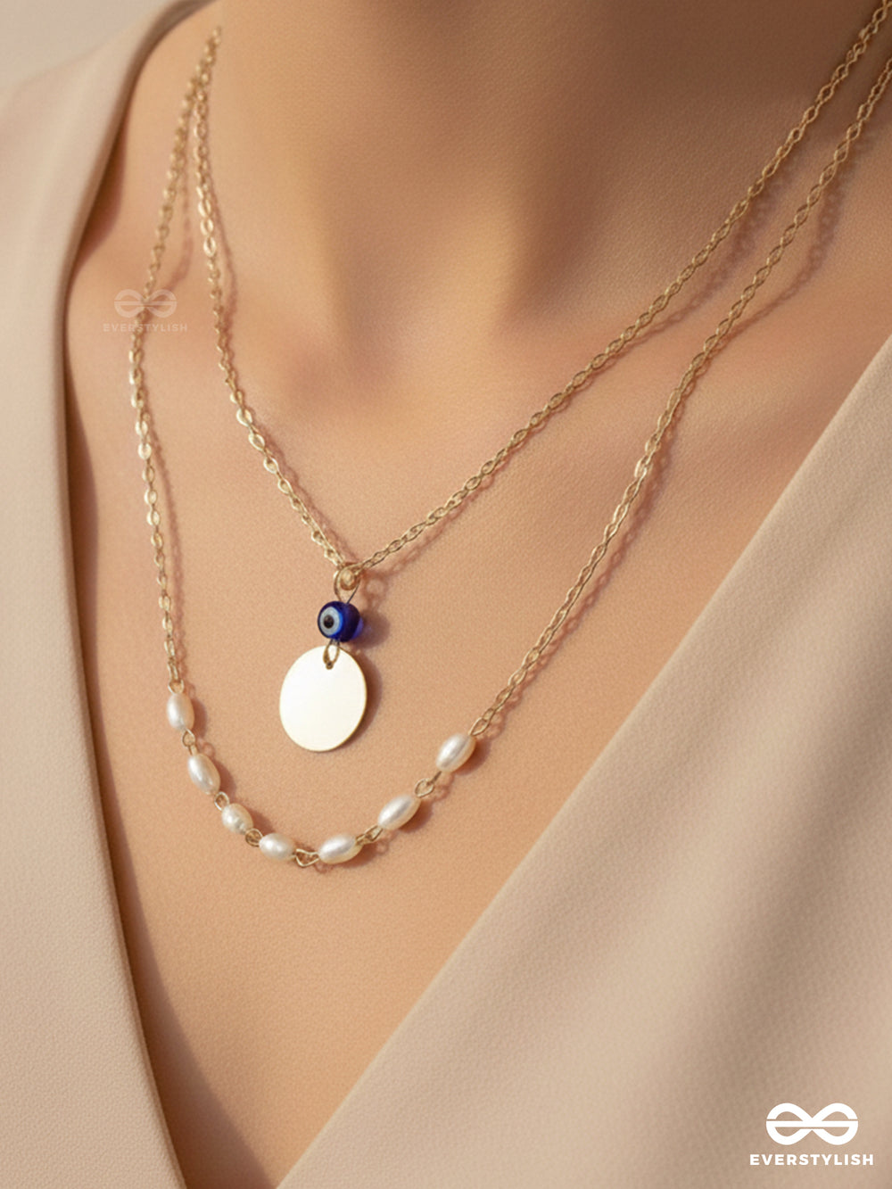Sun N Sea- Golden Layered Necklace With Anti-Tarnish Coating