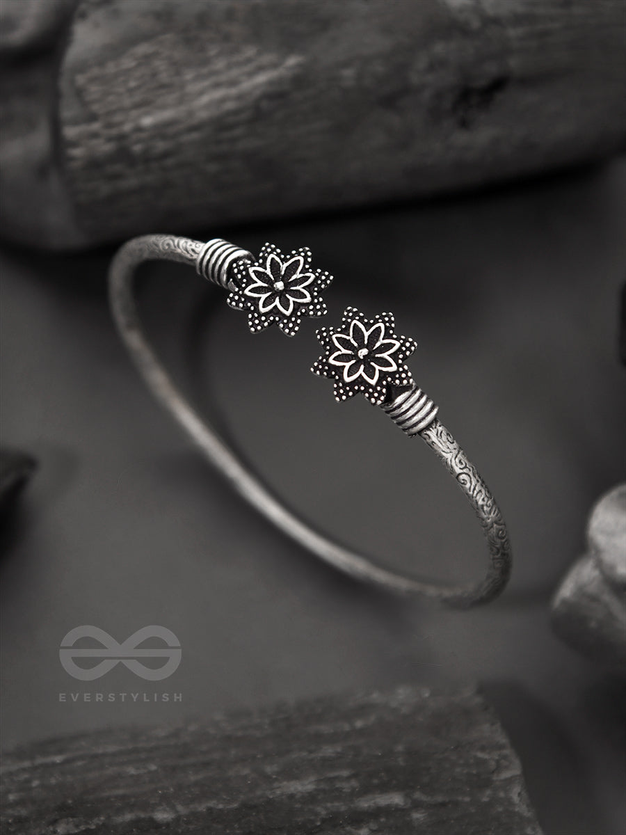 Ups-A-Daisy- Oxidised Bangle Bracelet