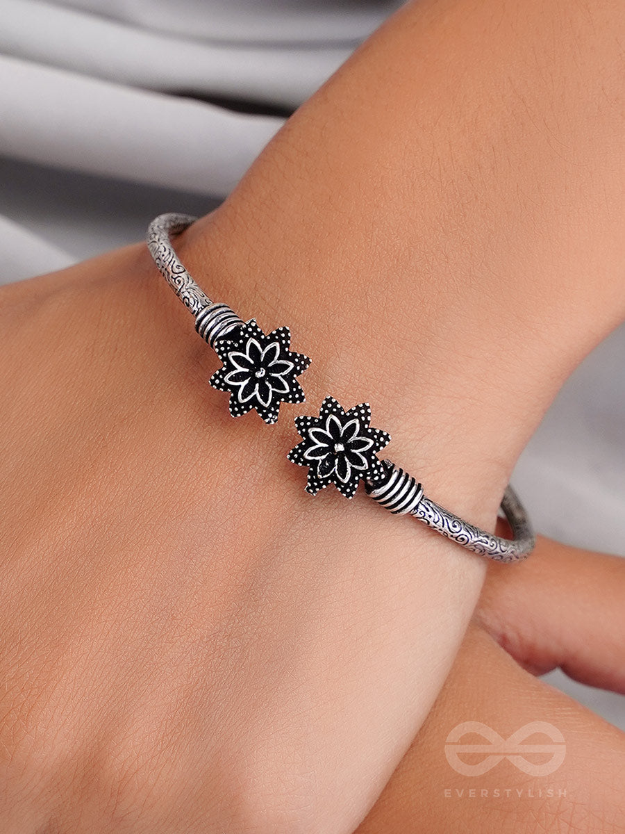 Ups-A-Daisy- Oxidised Bangle Bracelet
