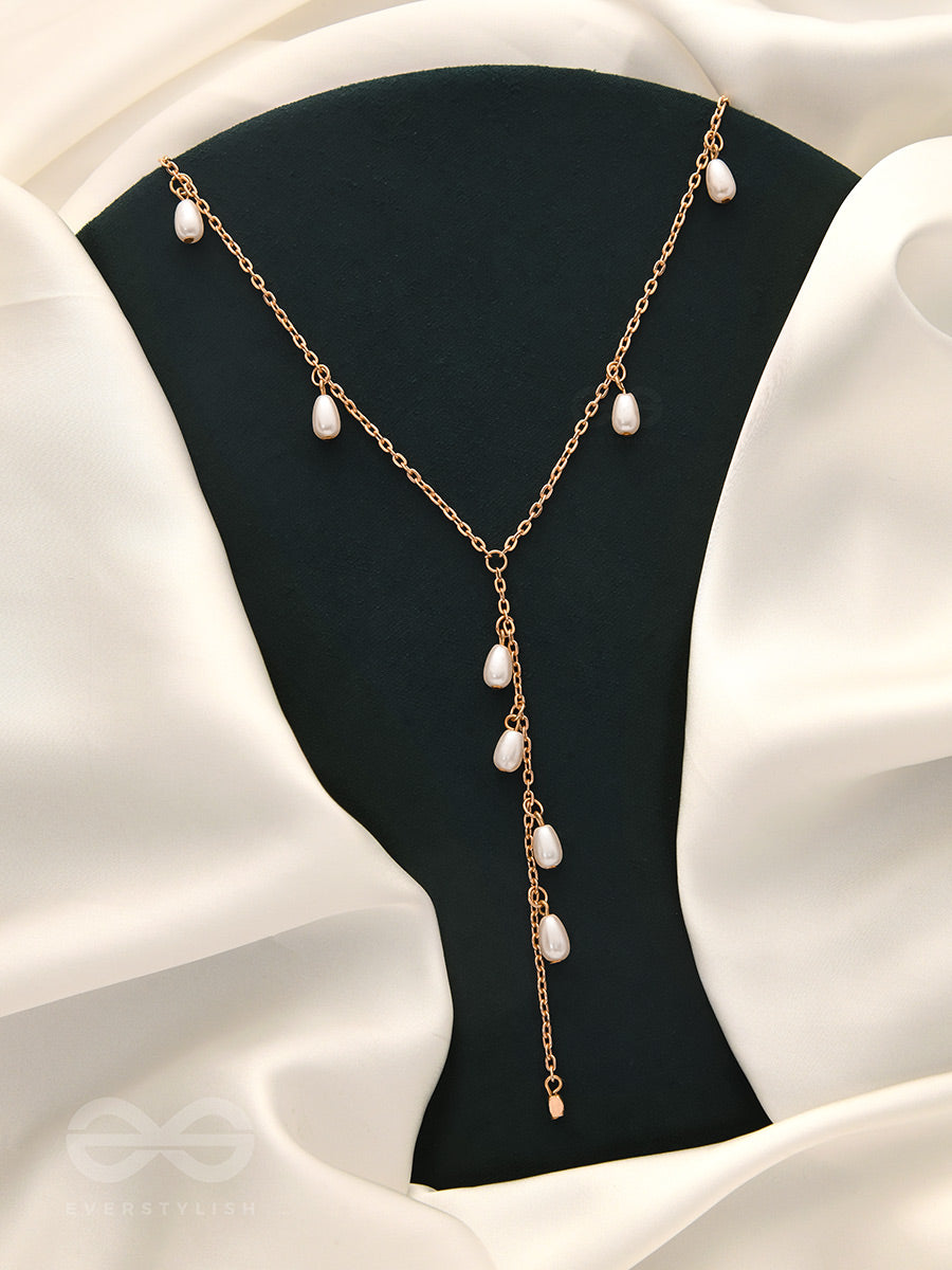 The Daisy Branch- Golden Pearl Necklace With Anti-Tarnish Coating