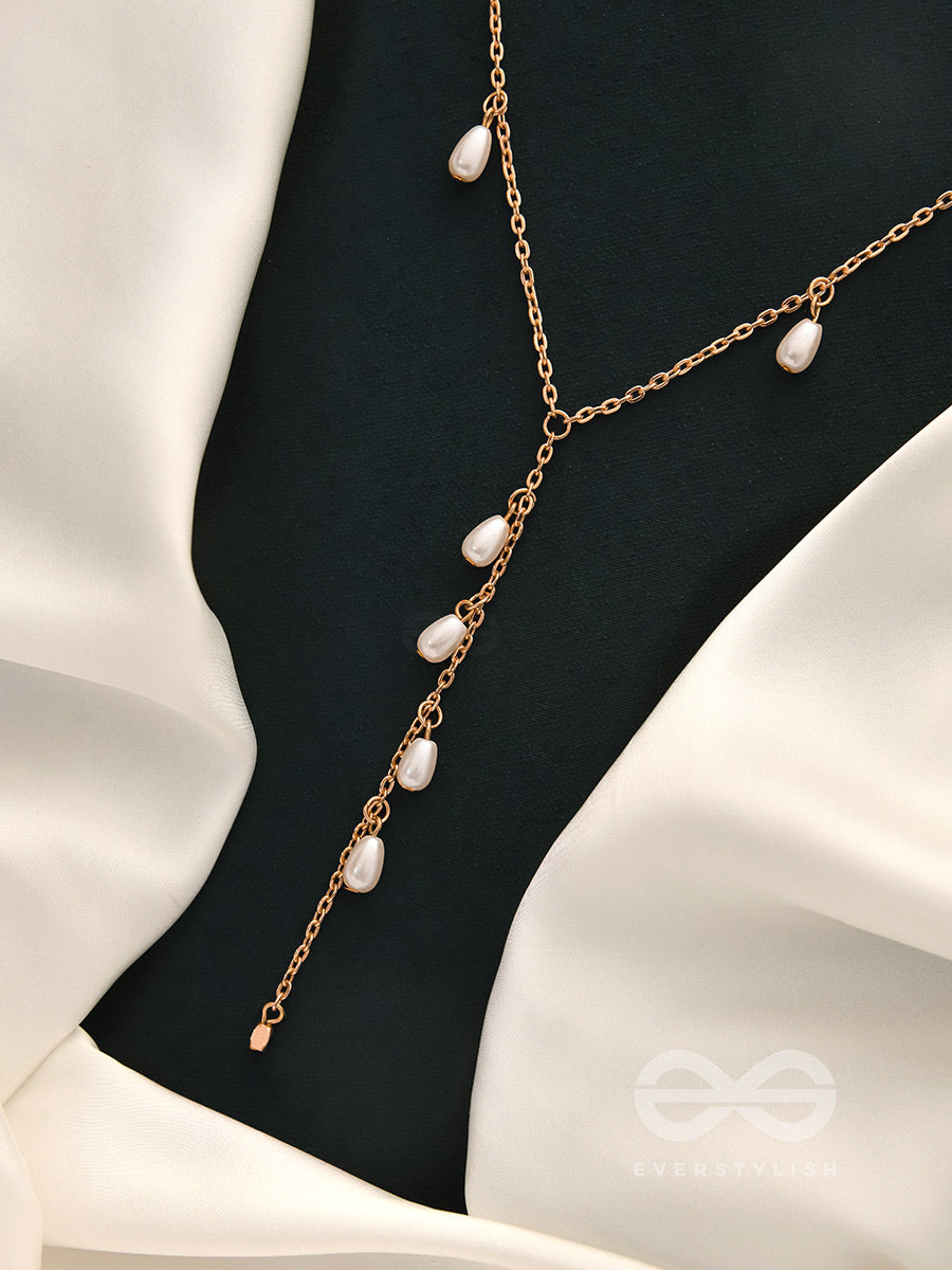 The Daisy Branch- Golden Pearl Necklace With Anti-Tarnish Coating