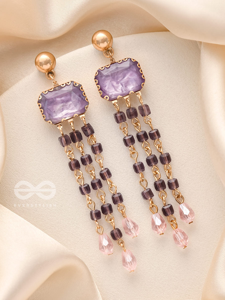 The Melting Mirror- Golden Embellished Earrings
