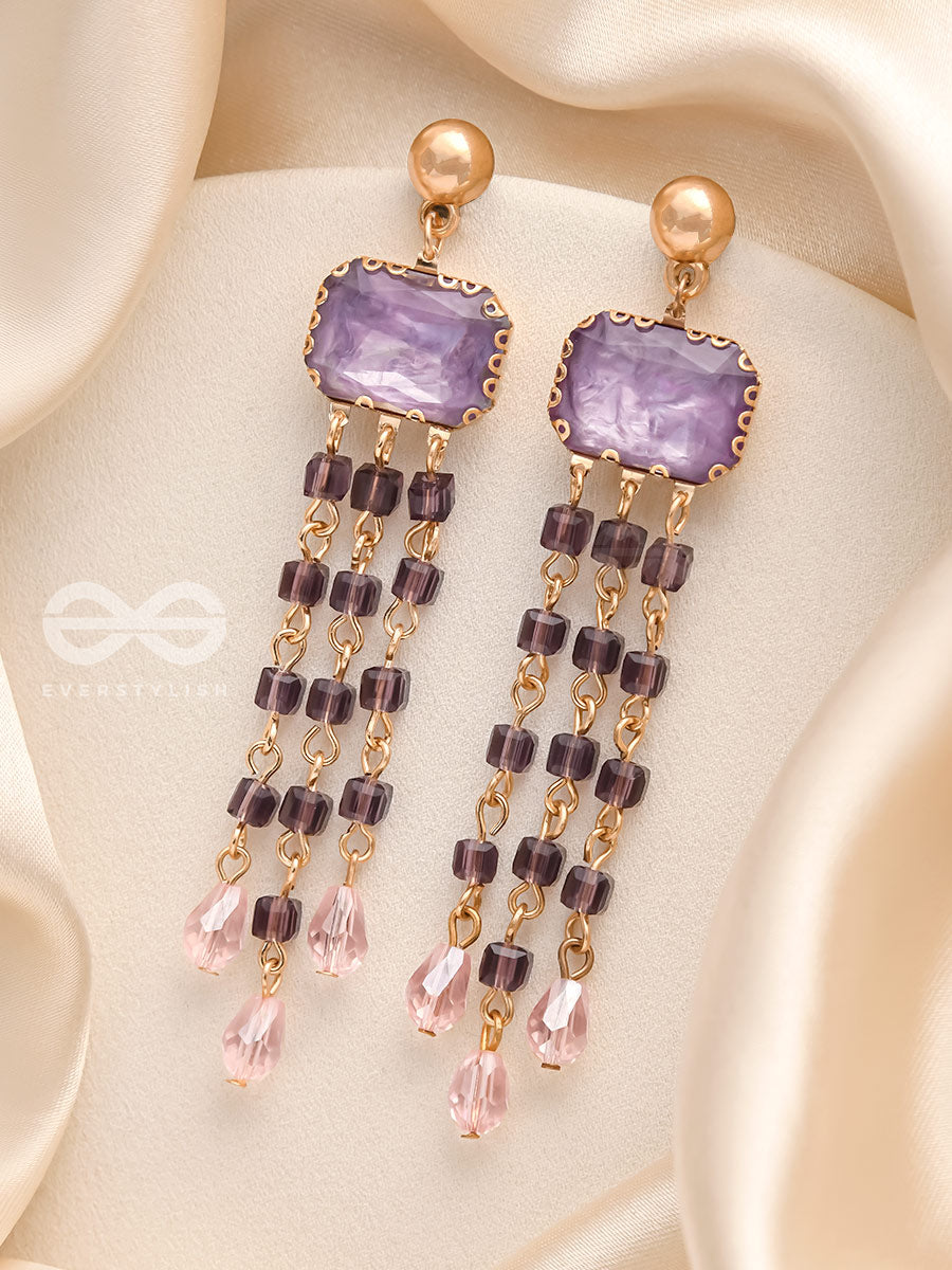 The Melting Mirror- Golden Embellished Earrings