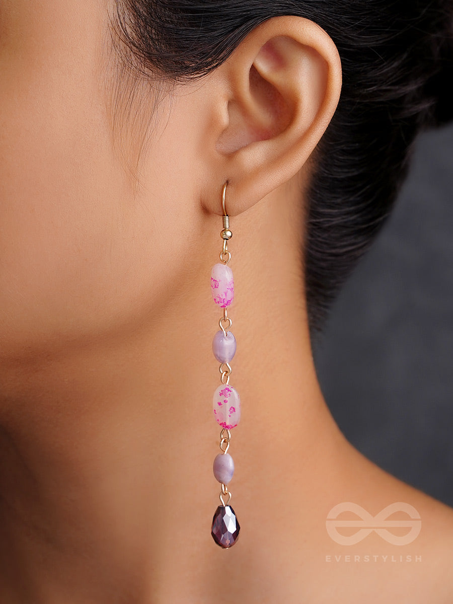 Drops Of Chroma- Golden Embellished Earrings