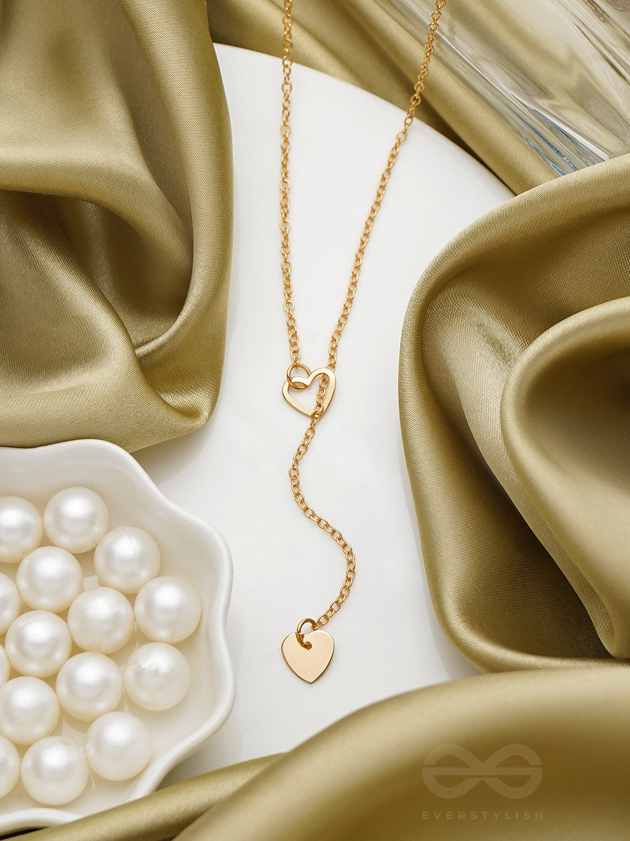 The Fallen Heart- Embellished Golden Necklace With Anti-Tarnish Coating