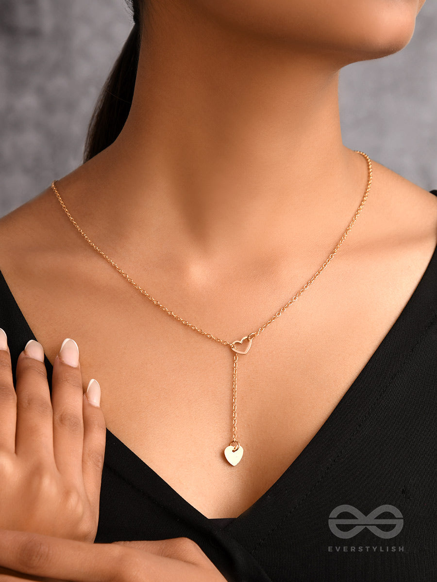 The Fallen Heart- Embellished Golden Necklace With Anti-Tarnish Coating