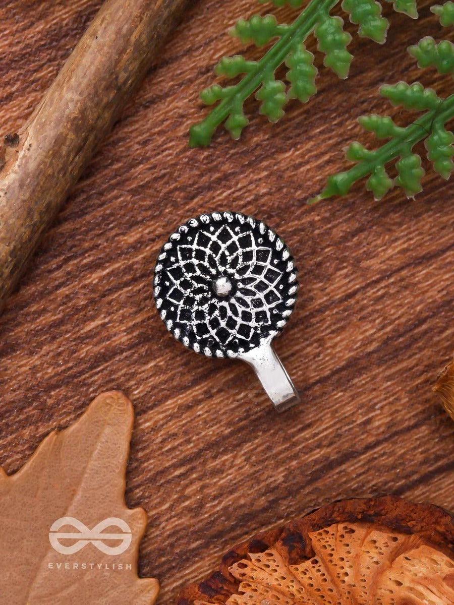 The Mandala Magic - Oxidised Non-Pierced Nosering