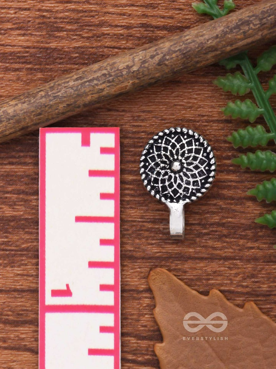 The Mandala Magic - Oxidised Non-Pierced Nosering