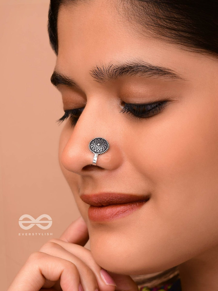 The Mandala Magic - Oxidised Non-Pierced Nosering