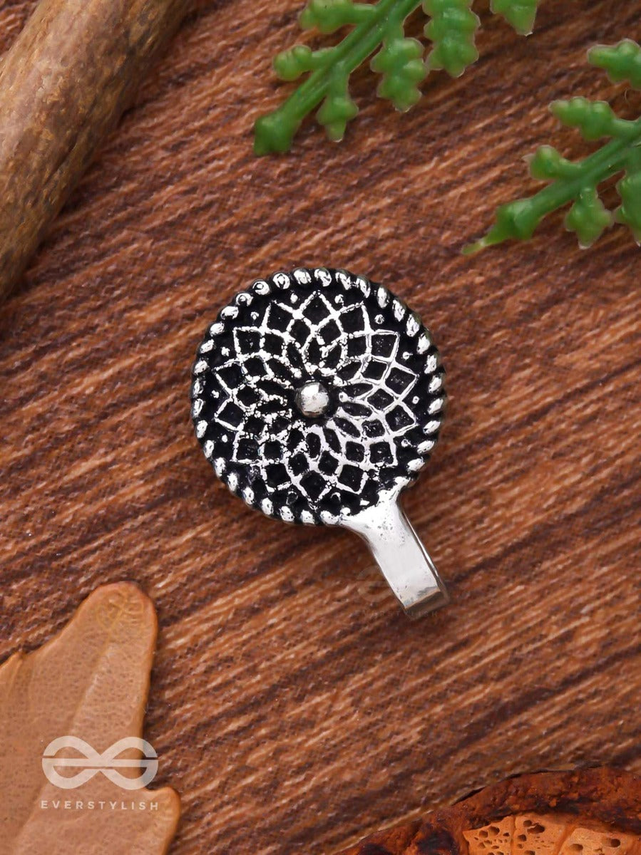 The Mandala Magic - Oxidised Non-Pierced Nosering
