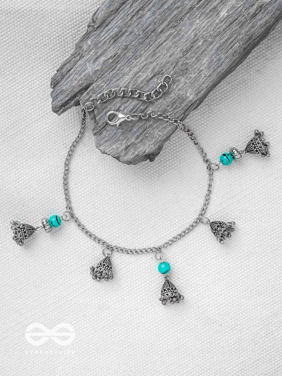 The Bell Curve- Oxidised Bead Anklet