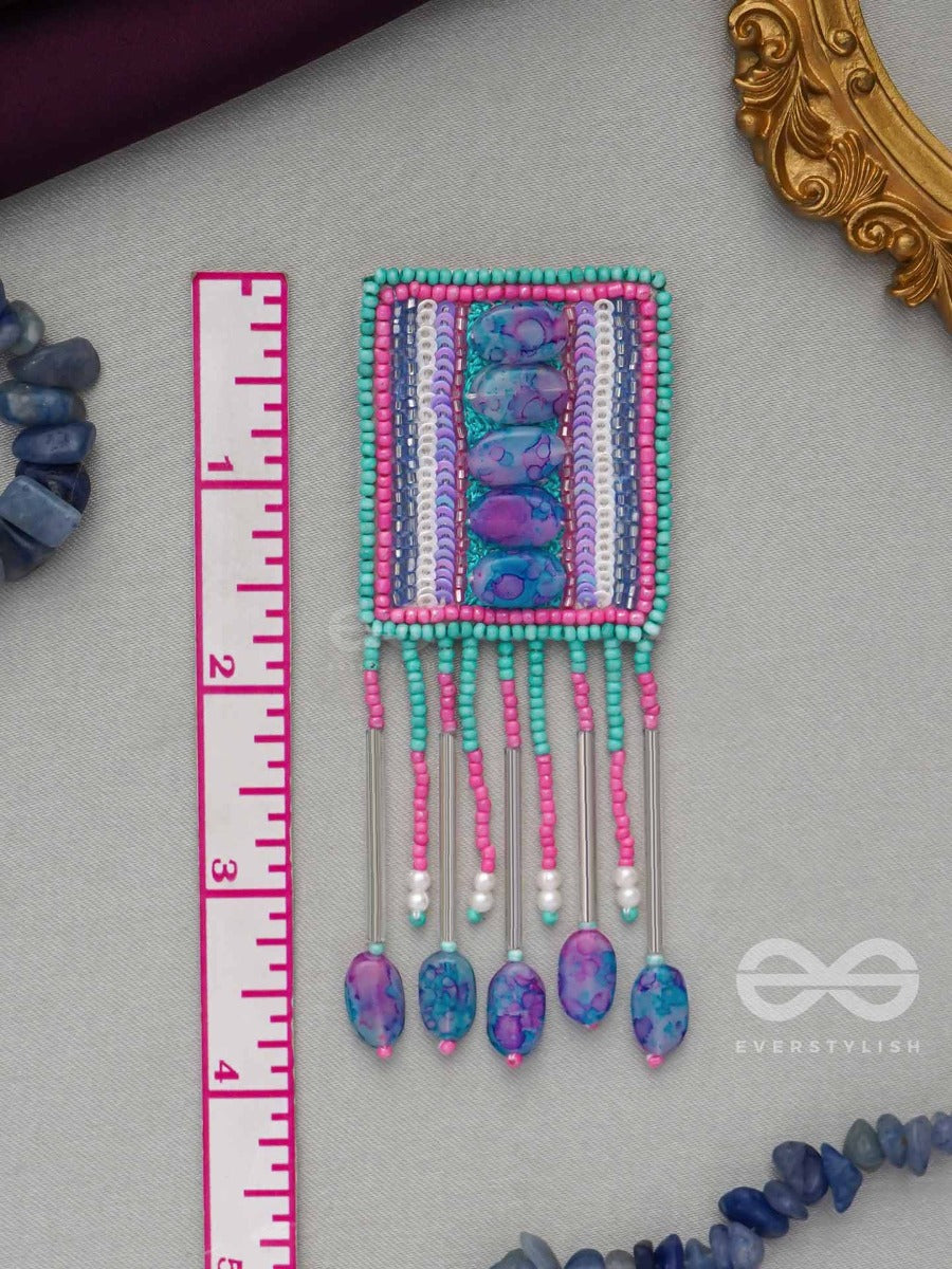 Adhvan- The Stony Path- Stones, Sequins And Beads Embroidered Earrings