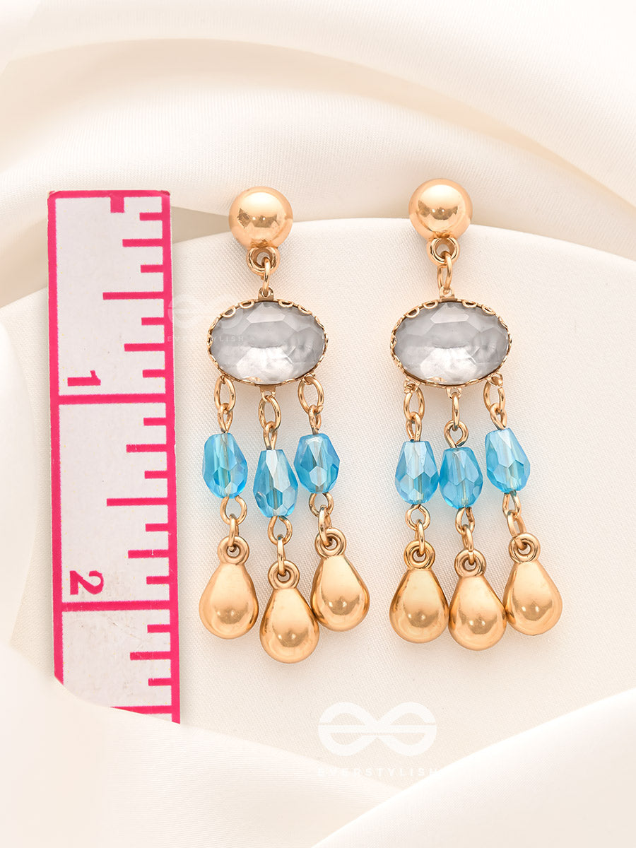 The Radiant Rains- Golden Embellished Earrings