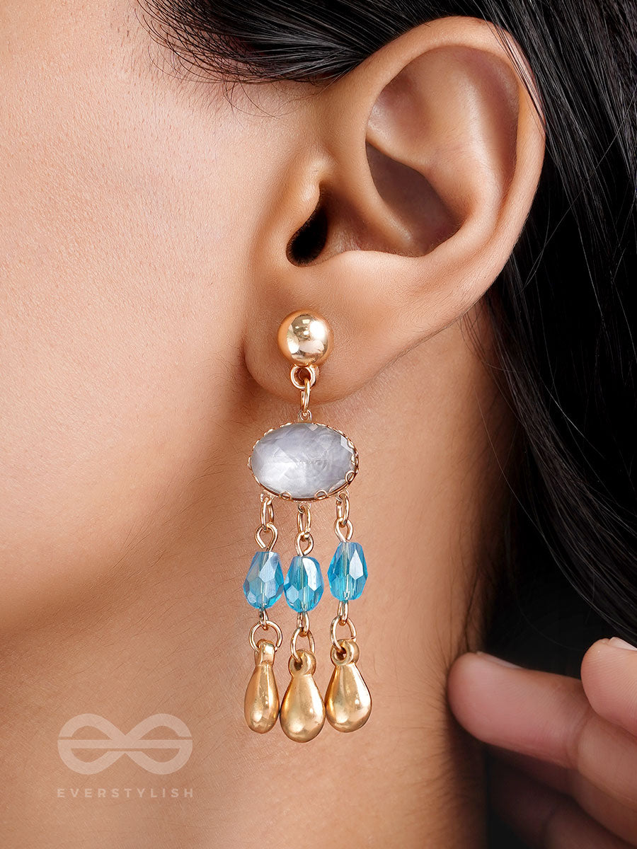 The Radiant Rains- Golden Embellished Earrings