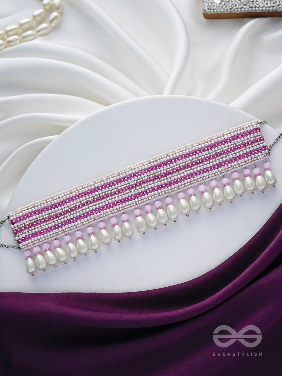 Aneeka- The Colorful Lanes- Pearl And Glass Beads Embroidered Choker Necklace