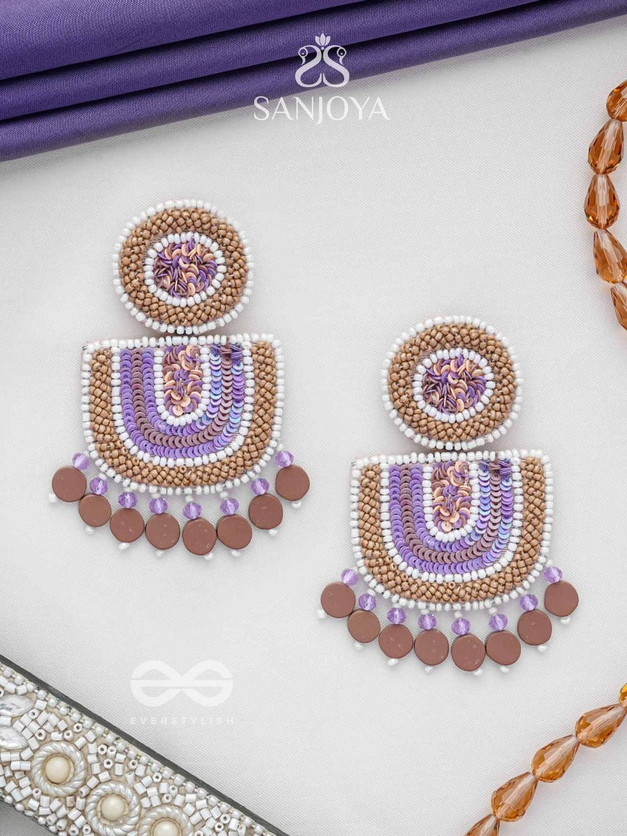 Aashyam- The Setting Sun- Beads And Sequins Embroidered Earrings
