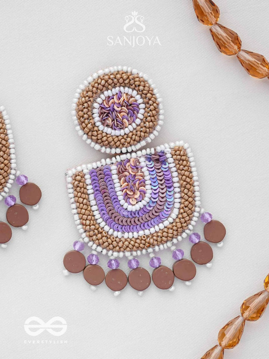 Aashyam- The Setting Sun- Beads And Sequins Embroidered Earrings