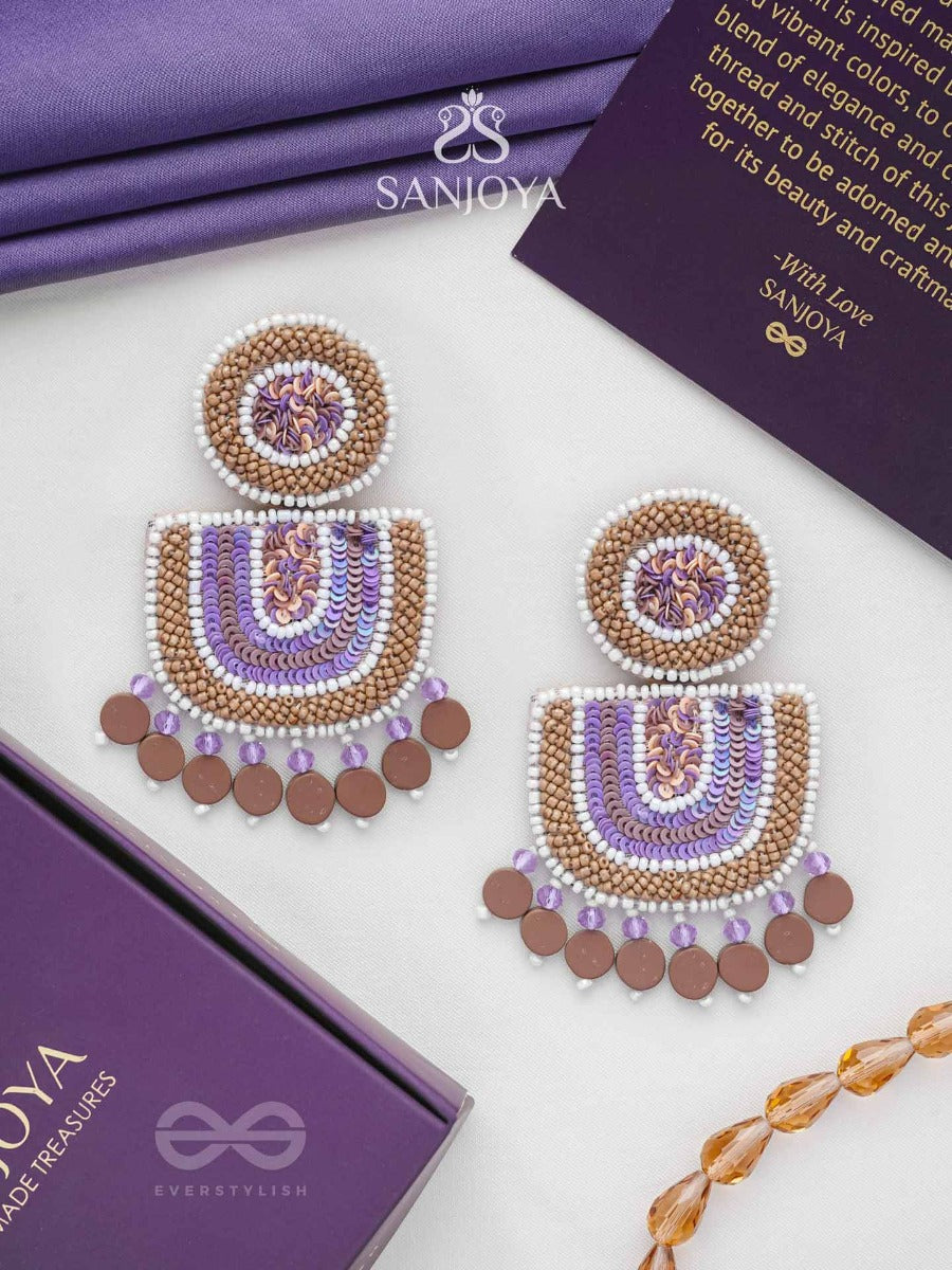 Aashyam- The Setting Sun- Beads And Sequins Embroidered Earrings
