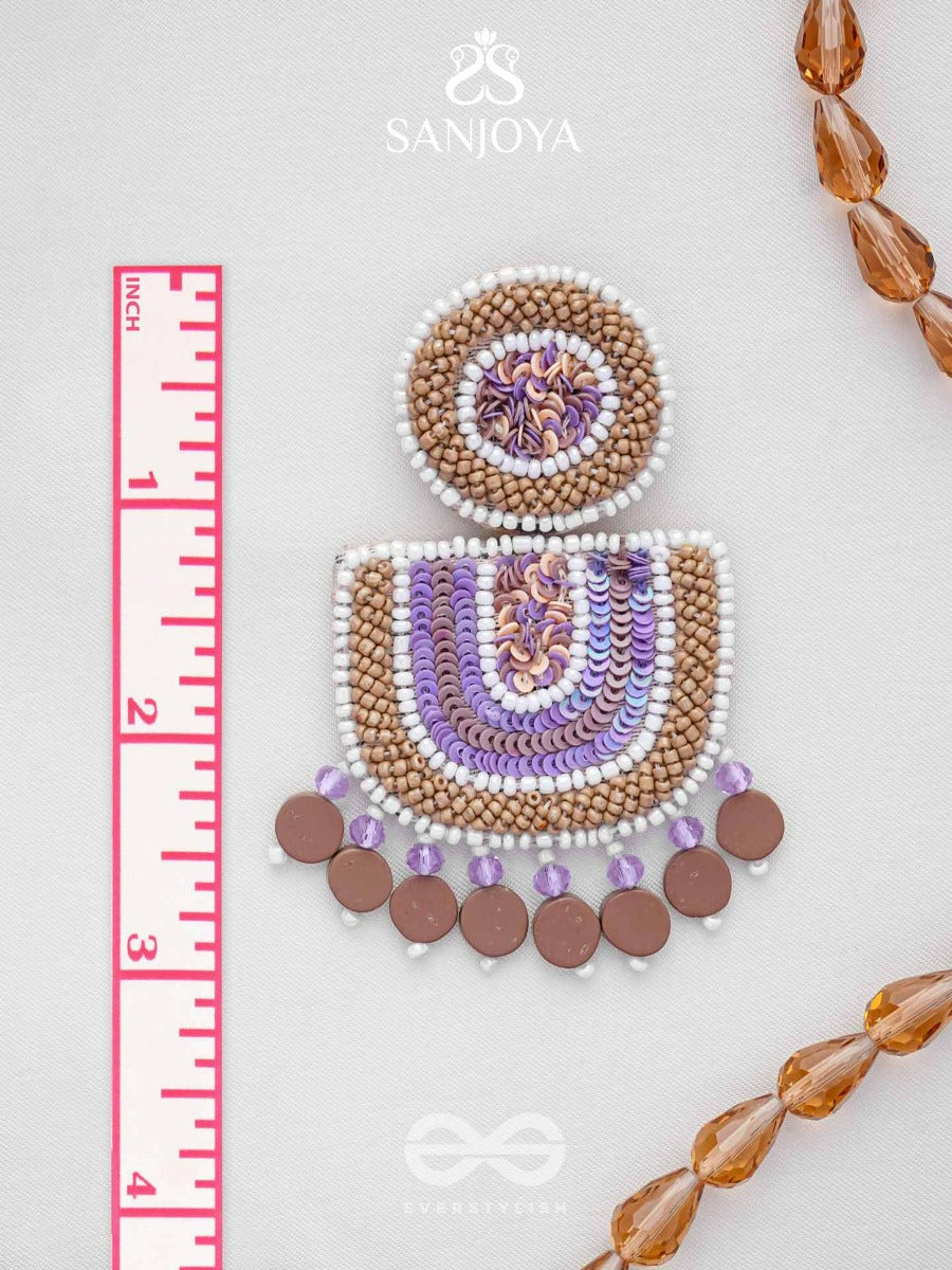 Aashyam- The Setting Sun- Beads And Sequins Embroidered Earrings