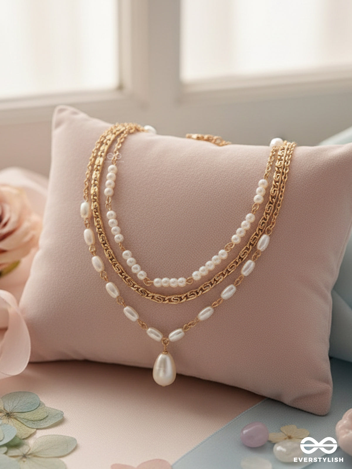 Drops Of Sunlight- Golden Pearl Choker Necklace