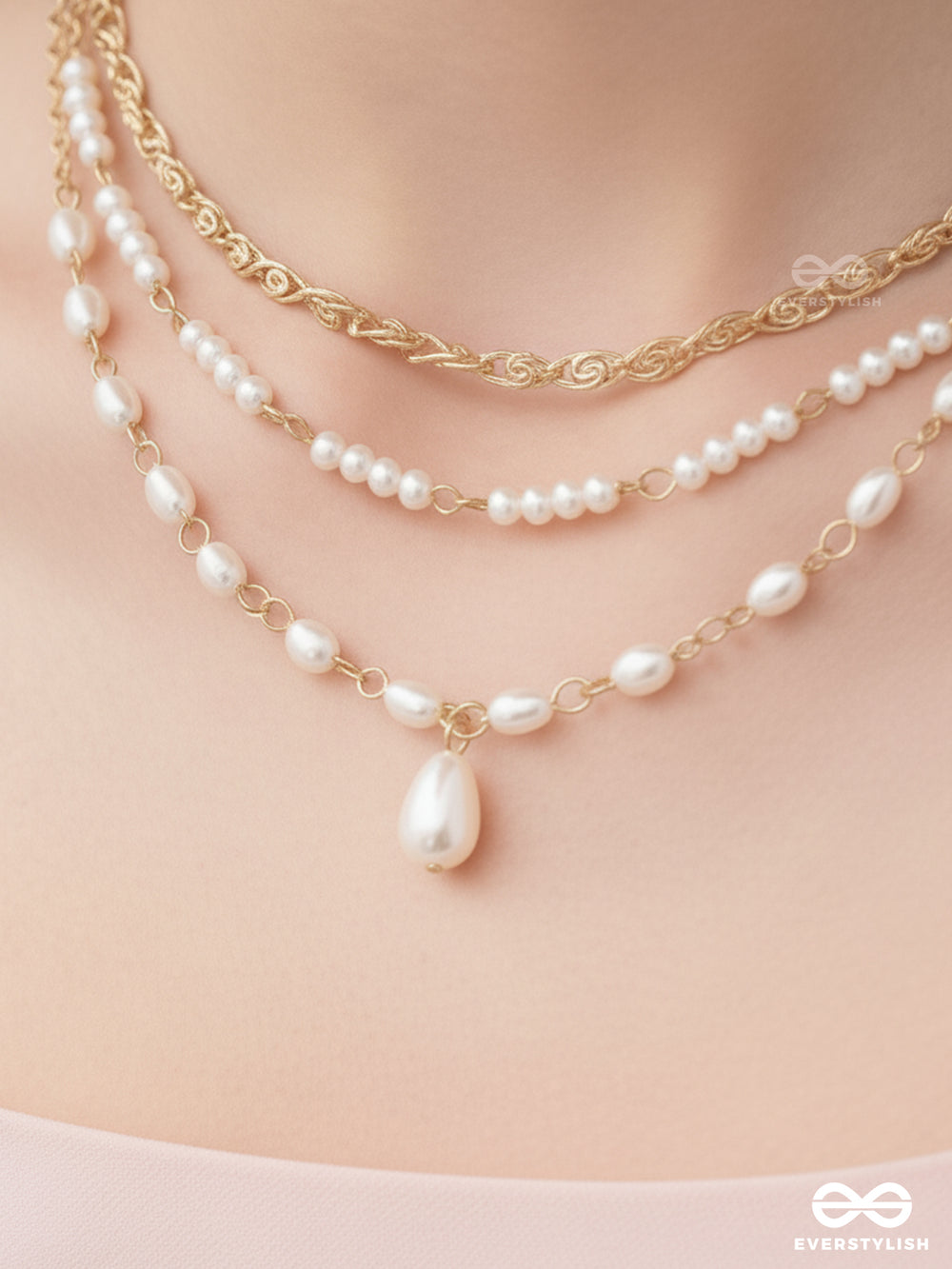 Drops Of Sunlight- Golden Pearl Choker Necklace
