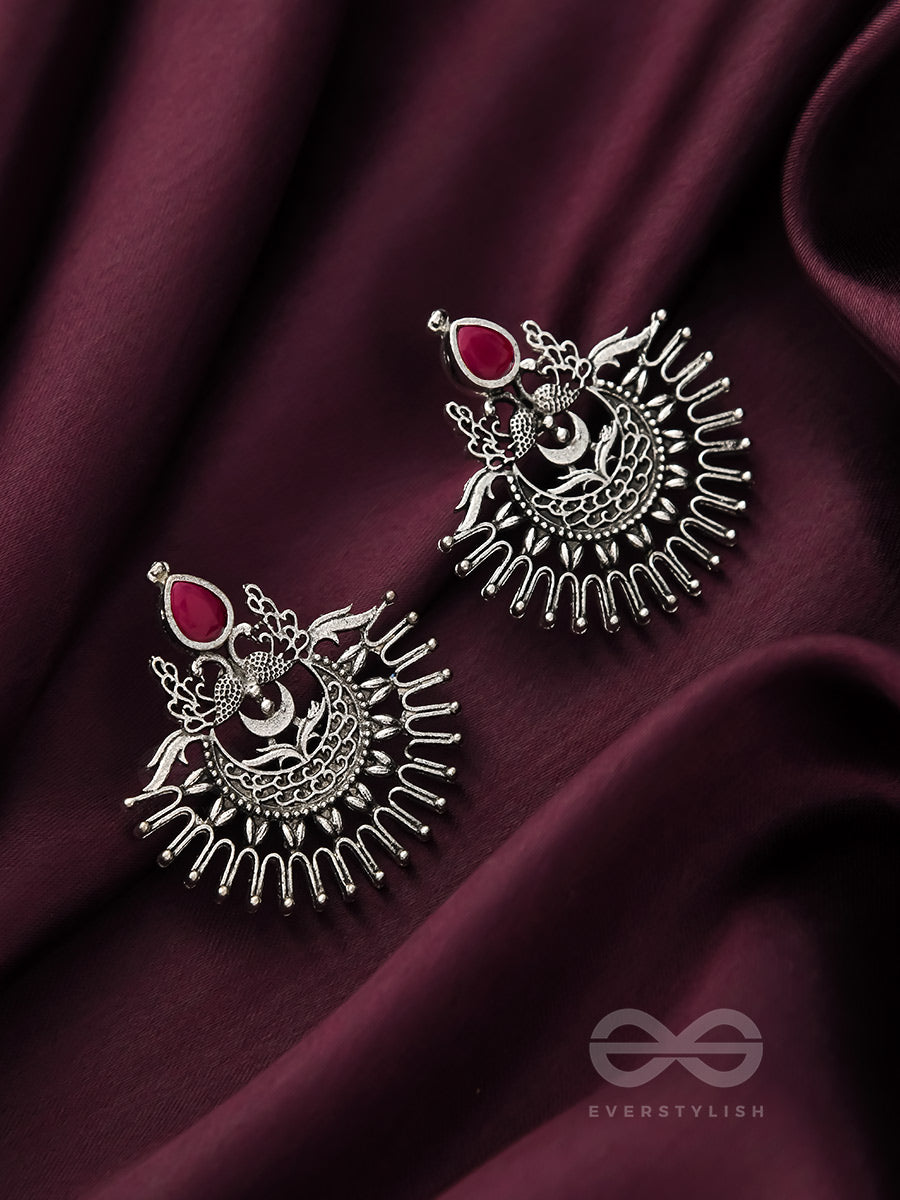 The Violet Vesper- Oxidised Embellished Earrings