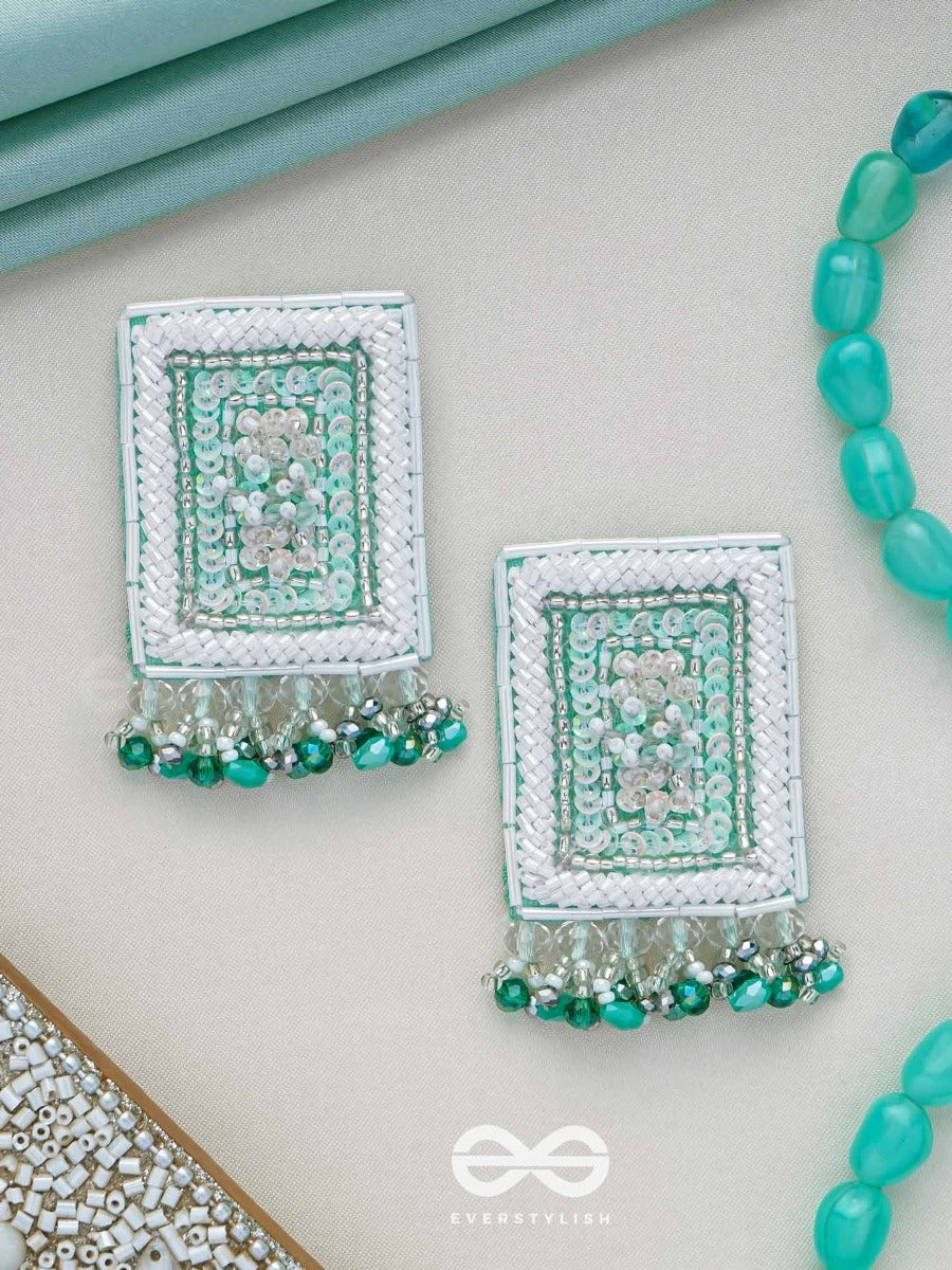 Aalekhya- The Pretty Painting- Sequins And Glass Beads Embroidered Earrings