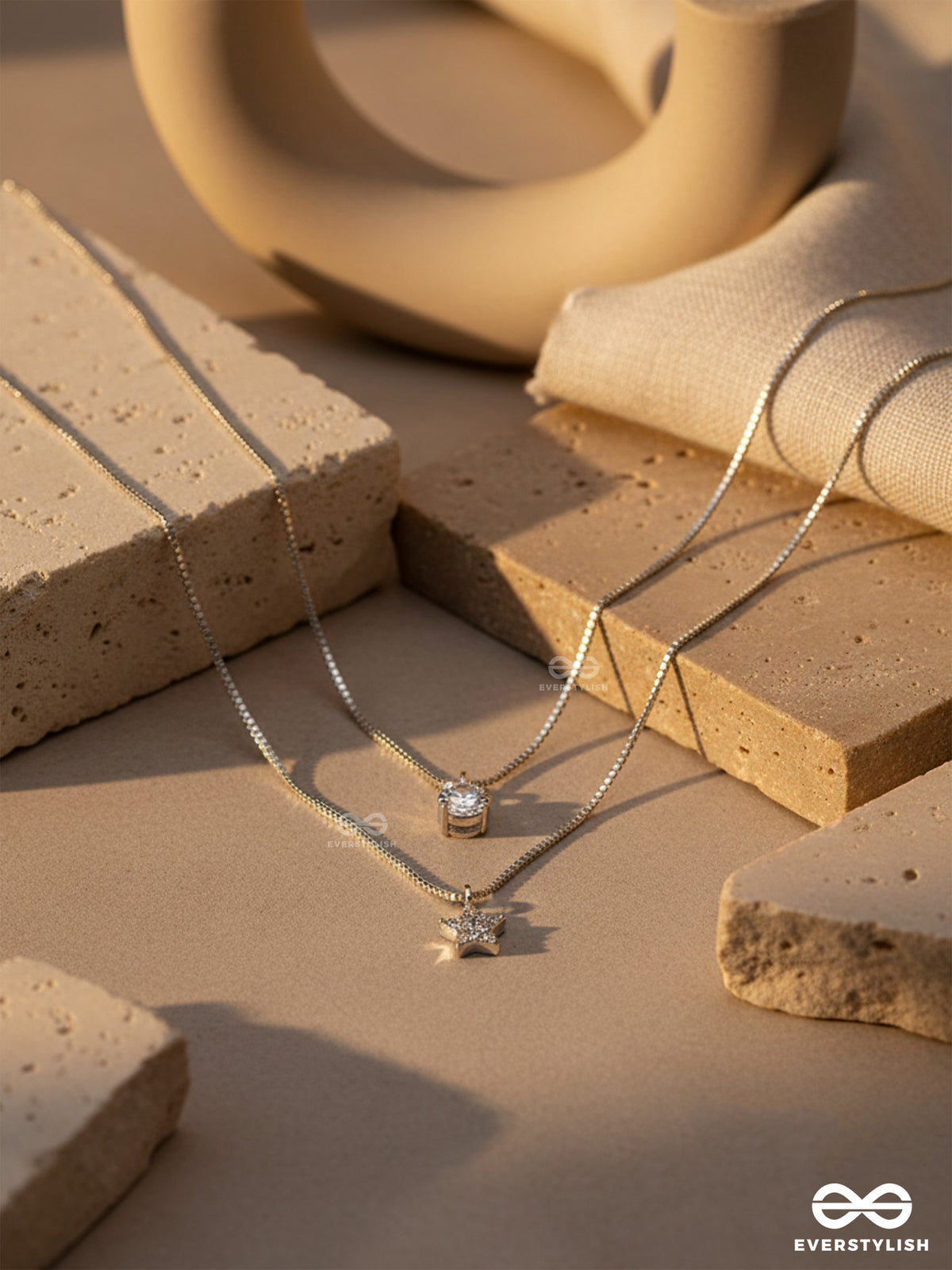 Petal N Bloom- Silver Layered Necklace