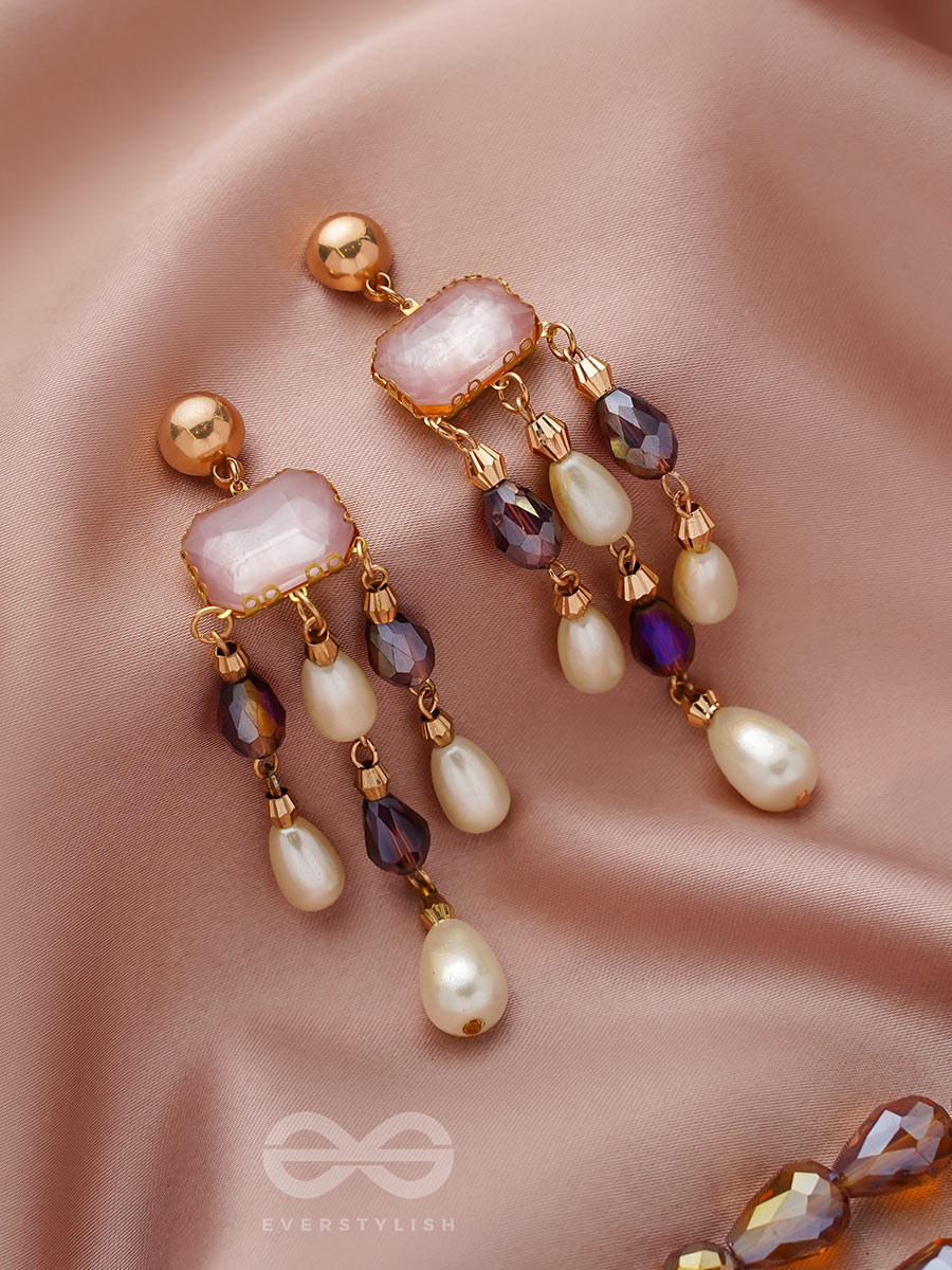 The Jazzy Chandelier- Golden Embellished Earrings
