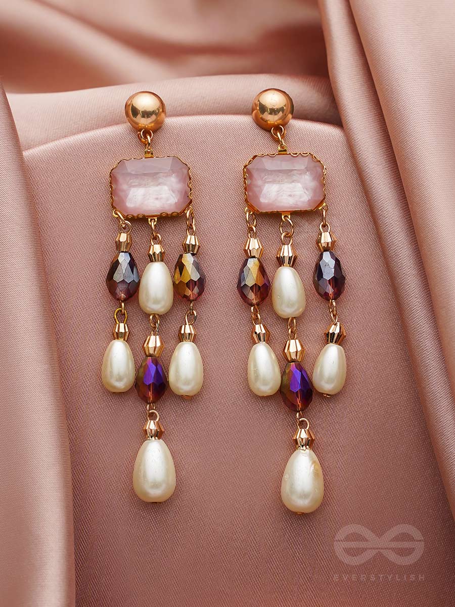 The Jazzy Chandelier- Golden Embellished Earrings