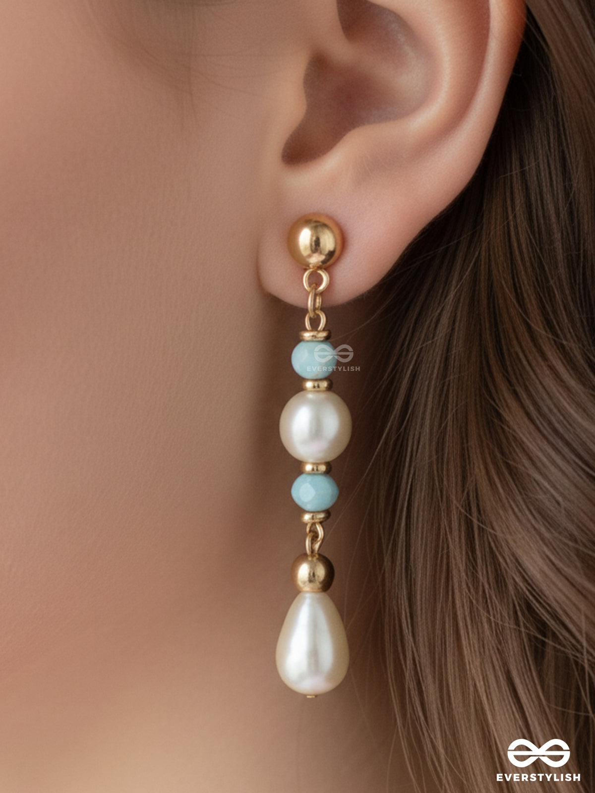 The Ray Of Hope- Golden Pearl Earrings