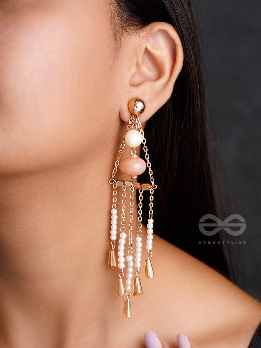 The Bermuda Triangle- Golden Embellished Earrings