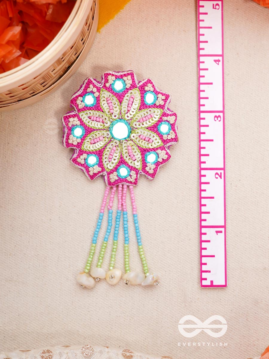 Vyoman- The Skies- Mirror, Resham And Sequins Embroidered Earrings