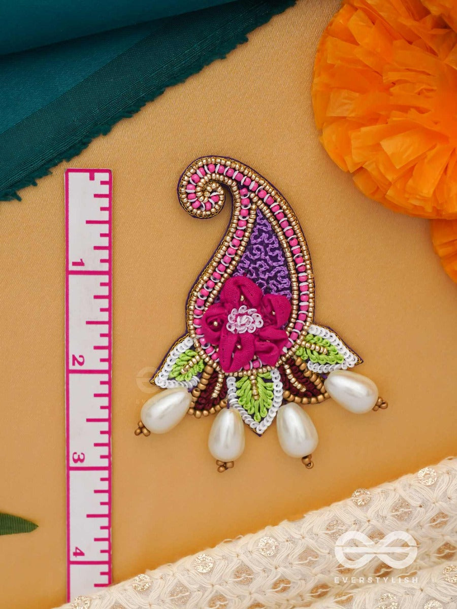 Aabharita- The Ornamented- Resham And Pearls Embroidered Earrings