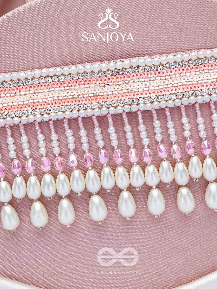 Avasya - The Dew Drops - Beads, Sequins And Pearl Drops Hand Embroidered Choker Neckpiece