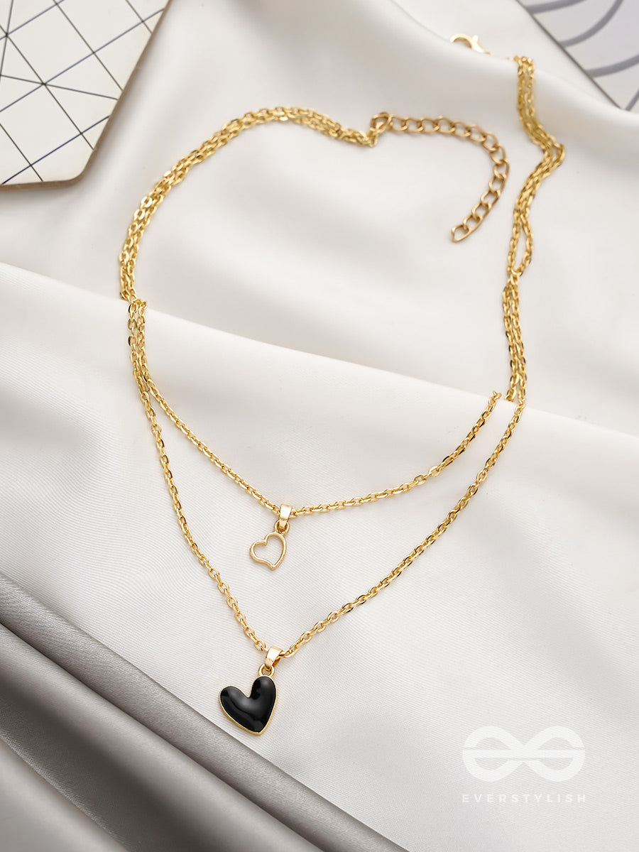 The Heart's Reflection- Golden Embellished Necklace With Anti-Tarnish Coating