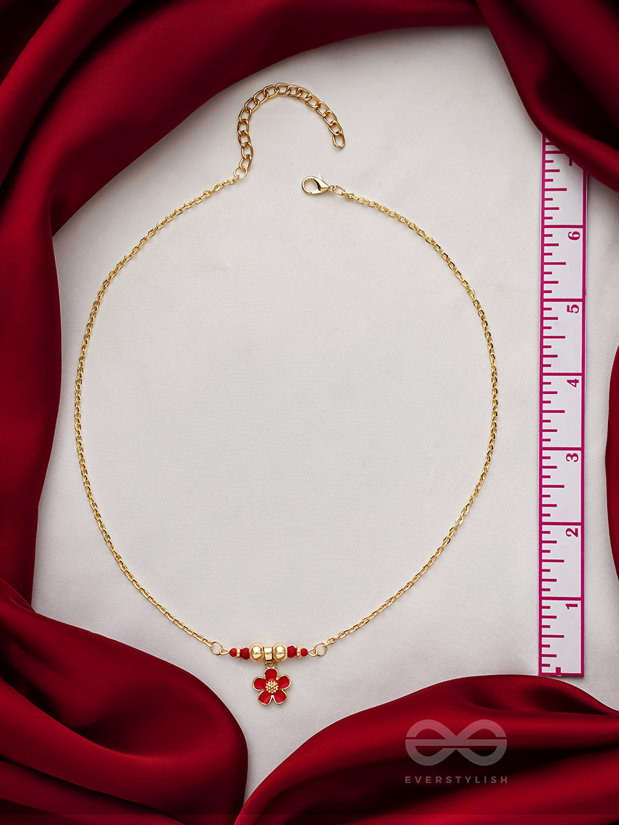 Rose N Thorns- Golden Embellished Necklace With Anti-Tarnish Coating