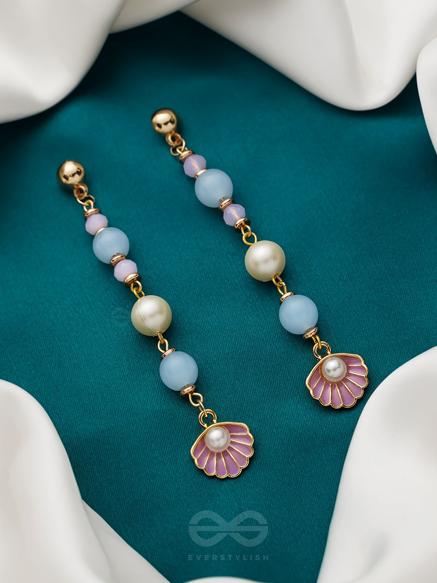 The Sea N Shell- Golden Embellished Earrings
