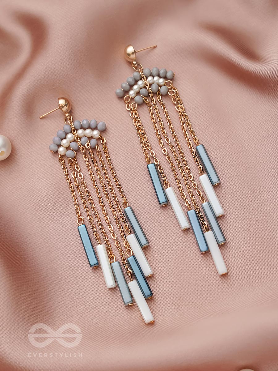 Rain Or Shine- Golden Embellished Earrings