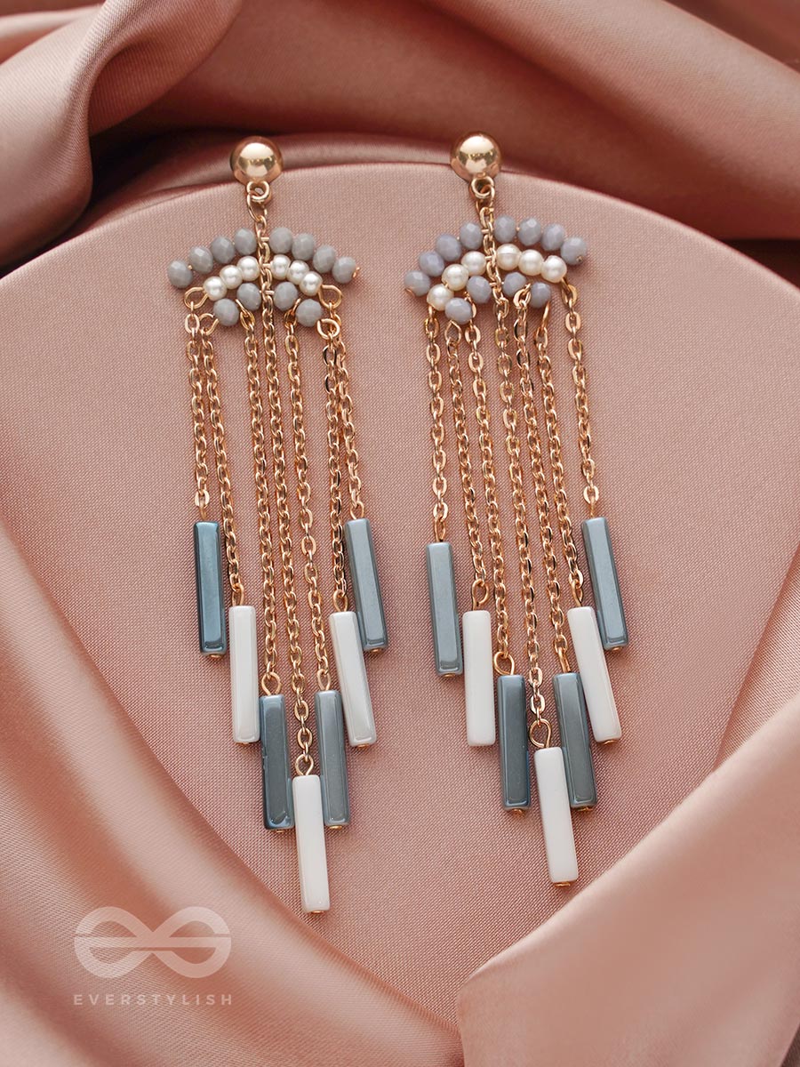 Rain Or Shine- Golden Embellished Earrings