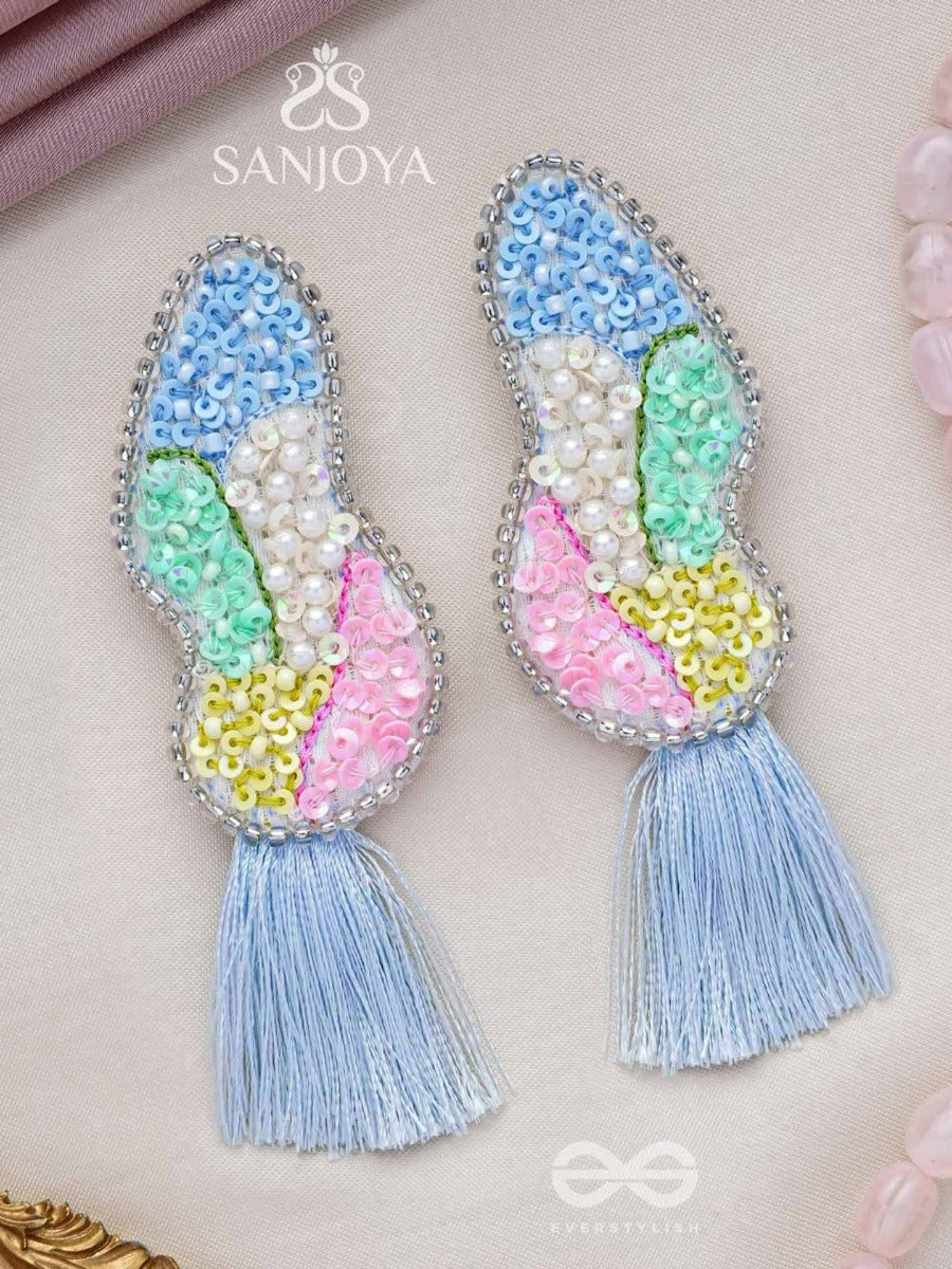 Hrilekha- The Dazzling Imprints- Resham, Beads And Sequins Embroidered Earrings