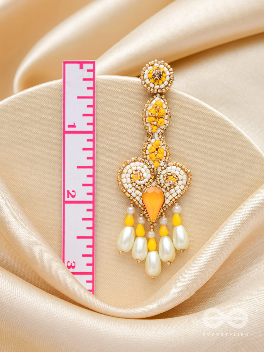 Aatapya- The Glorious Sunshine- Pearls And Stones Embroidered Earrings