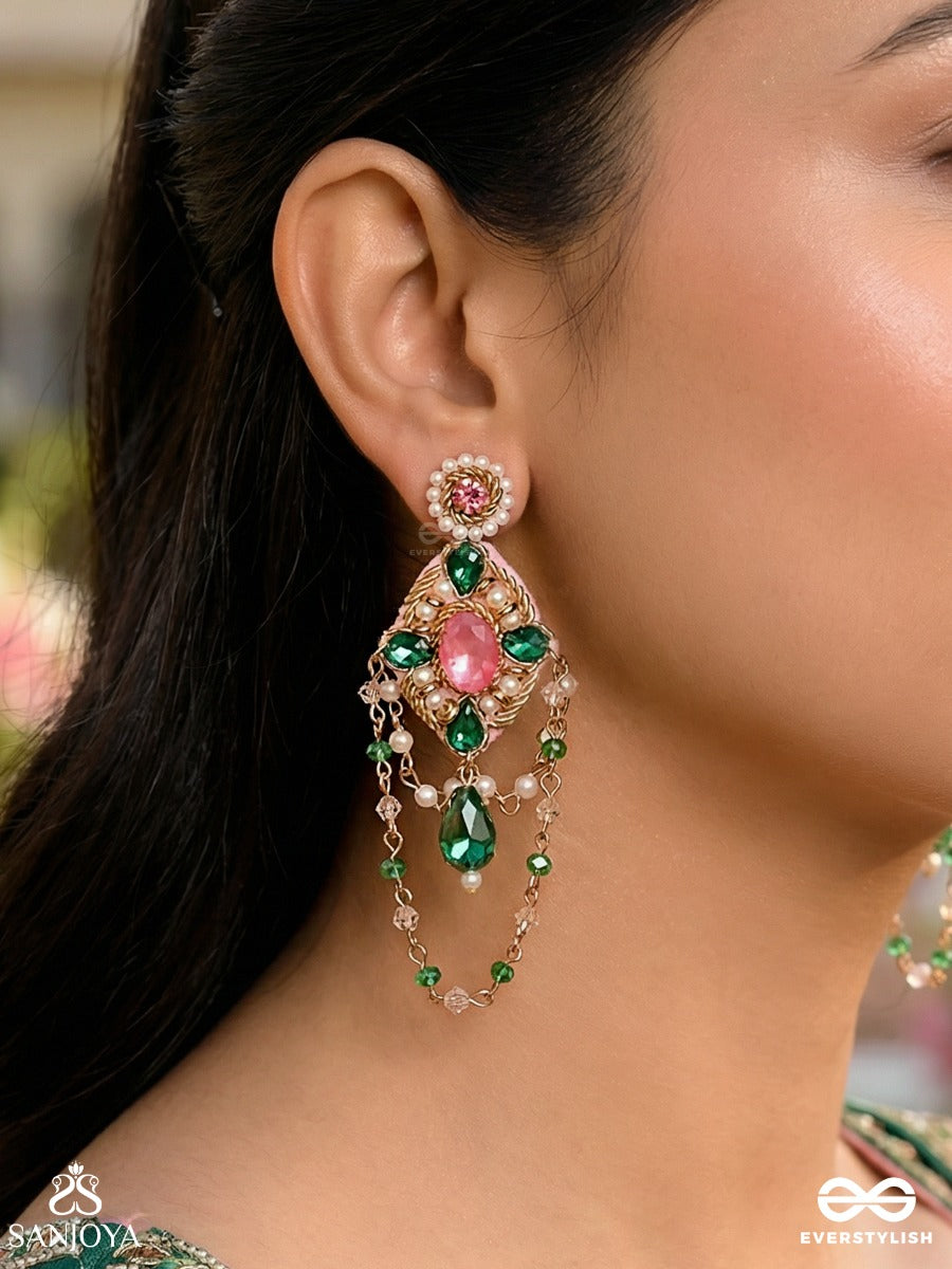Samaalya- The Bejeweled Crown- Pearls And Stones Embroidered Earrings